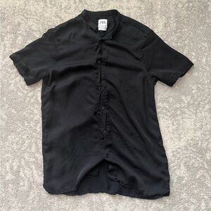 Zara Women's Black Button-Down Shirt